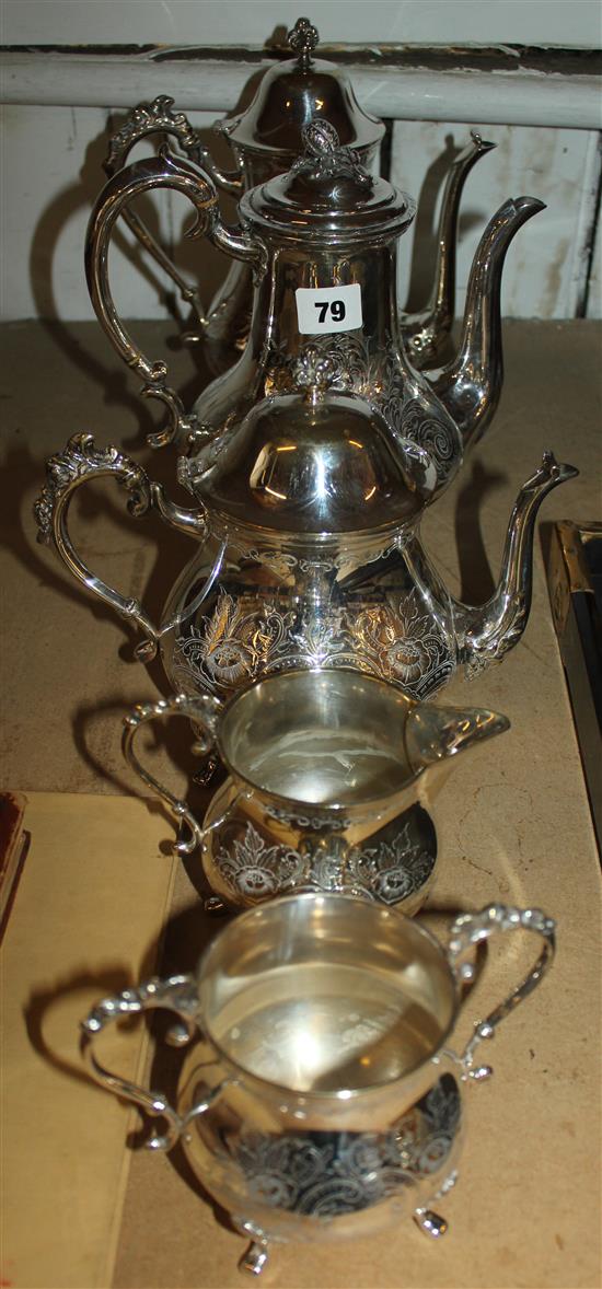 Five piece plated teaset